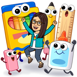 bitmoji with school supplies